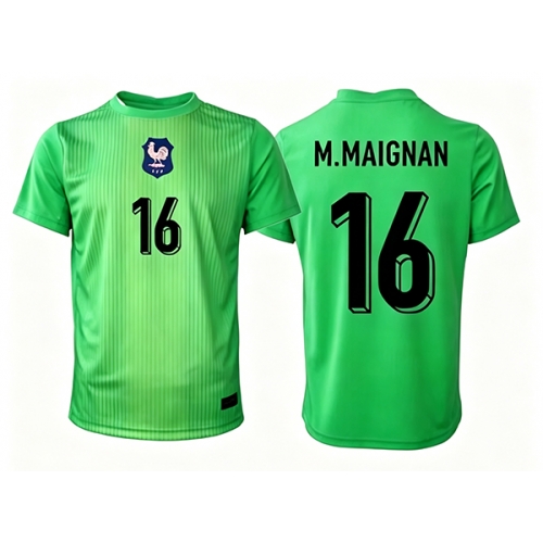 Billige Fotballdrakt Frankrike Mike Maignan #16 Keeper Replika Bortedrakt VM 2026 Kortermet Billige Fotballdrakt Frankrike Mike Maignan #16 Keeper Replika Bortedrakt VM 2026 Kortermet